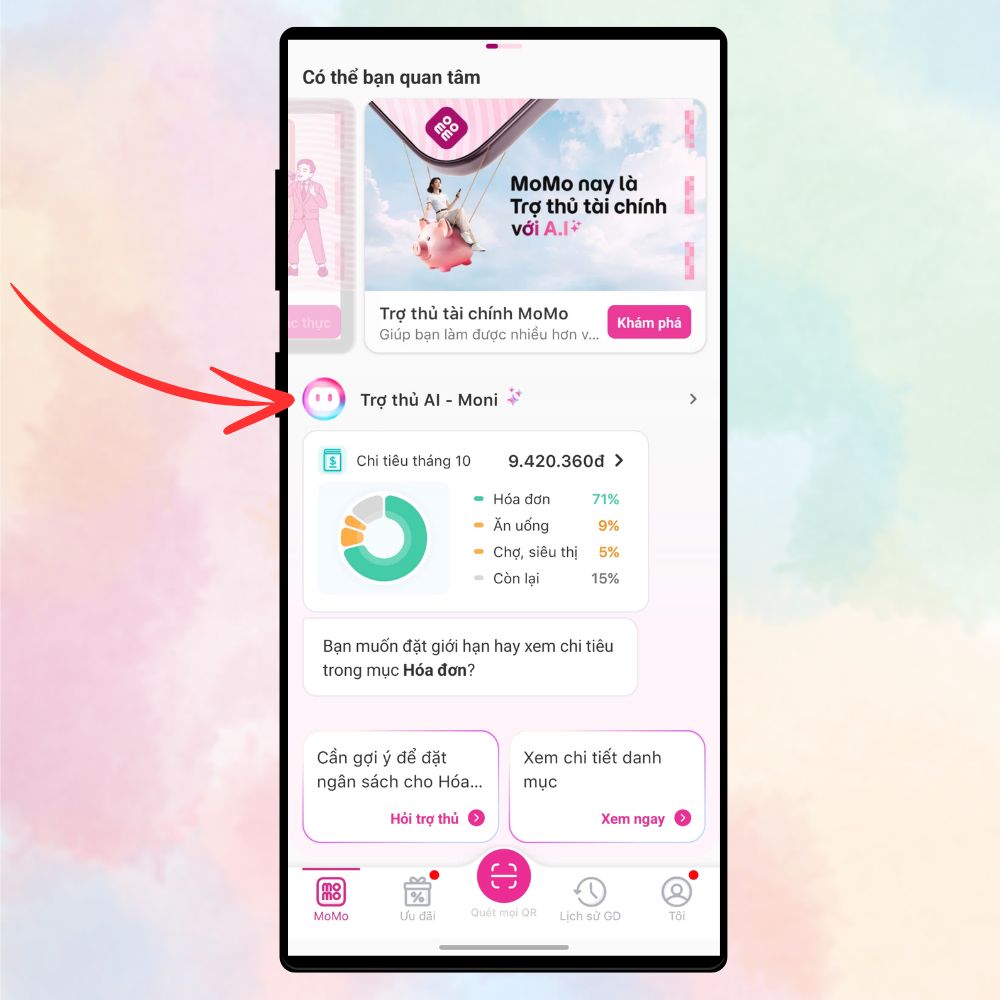 Cách làm chủ chi tiêu của bạn với trợ thủ AI Moni của MoMo 1