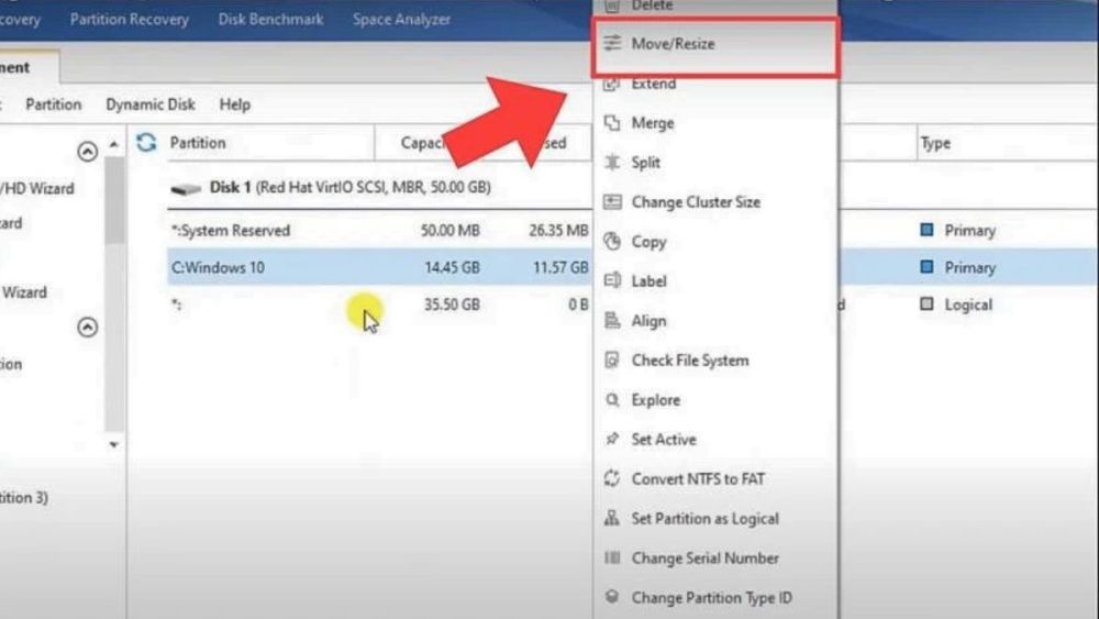 Cách chia ổ cứng Win 10 bằng phần mềm Partition Wizard bước 1