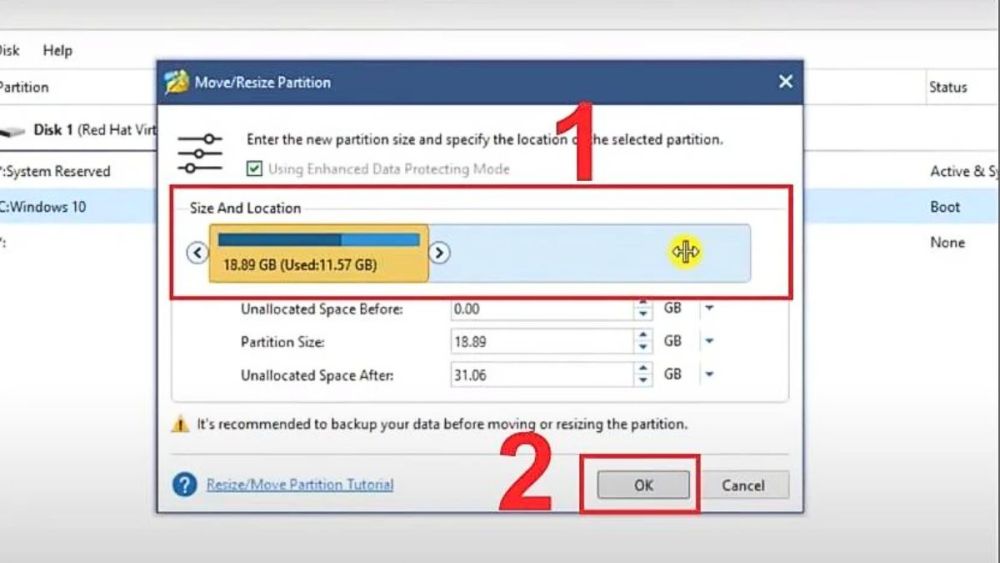 Cách chia ổ cứng Win 10 bằng phần mềm Partition Wizard bước 2