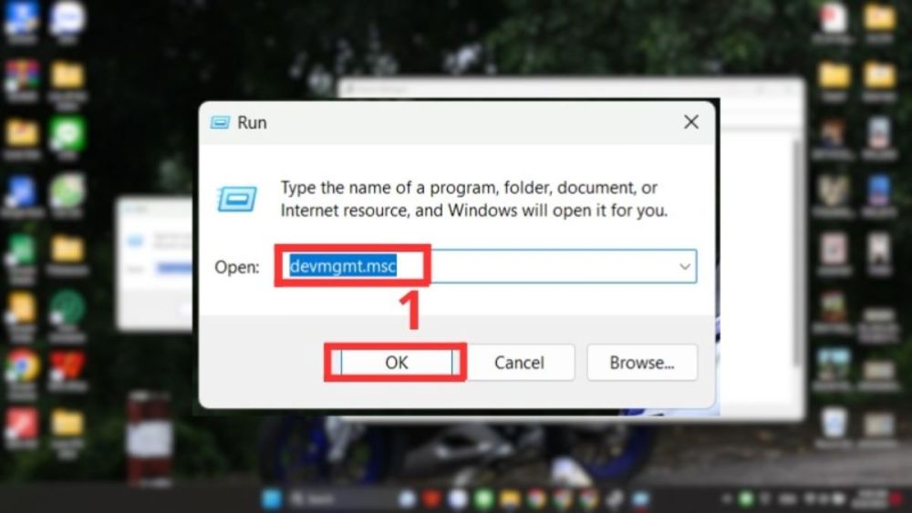 Cách mở Device Manager bằng lệnh Run bước 2