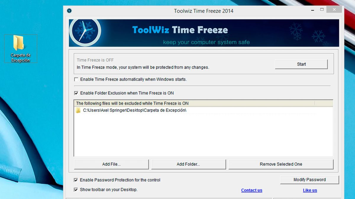 Phần mềm đóng băng ổ cứng ToolWiz Time Freeze