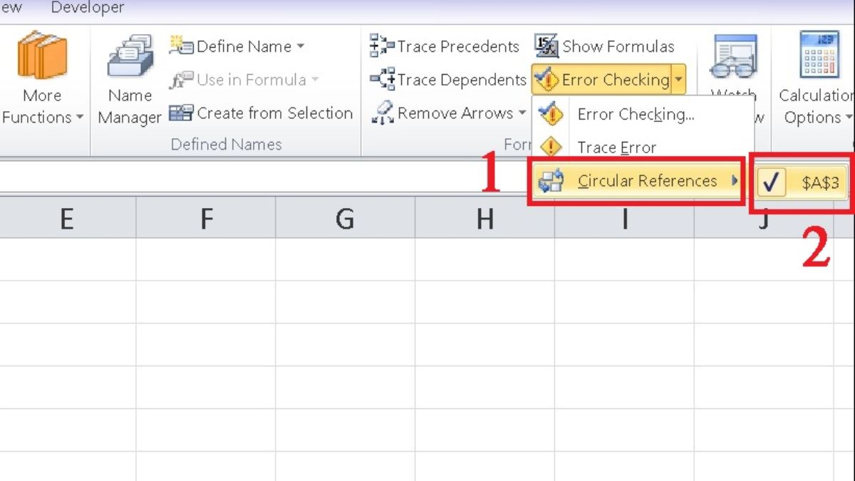 Excel bị lỗi không chạy công thức cách khắc phục 4 bước 2