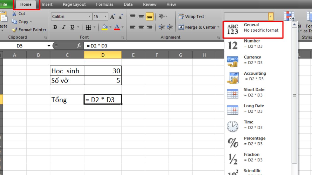 Excel bị lỗi không chạy công thức cách khắc phục 1 bước 2