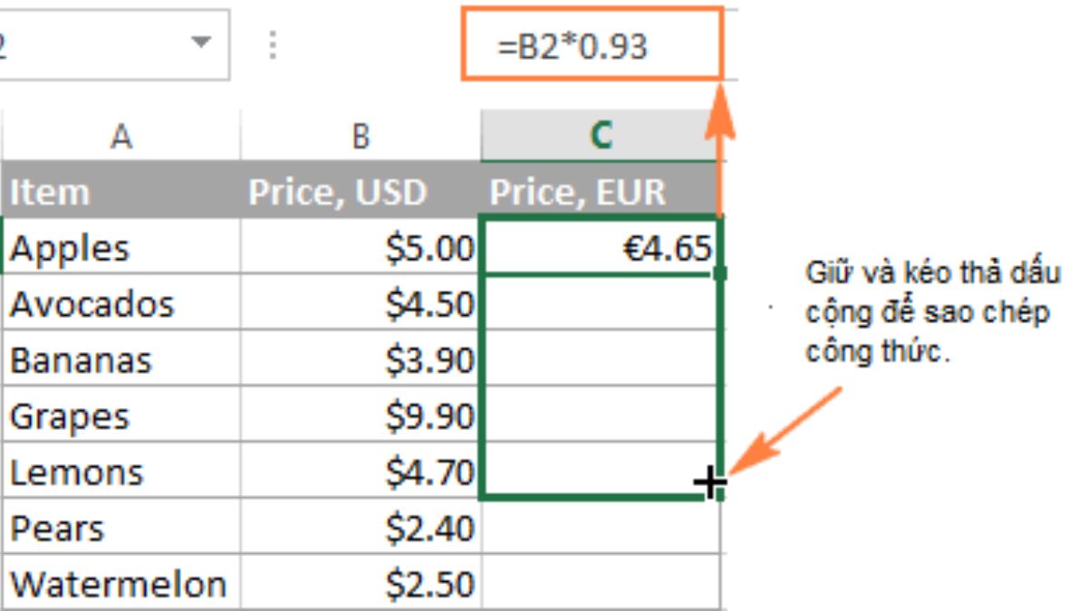 Excel bị lỗi không chạy công thức cách khắc phục 2 bước 3