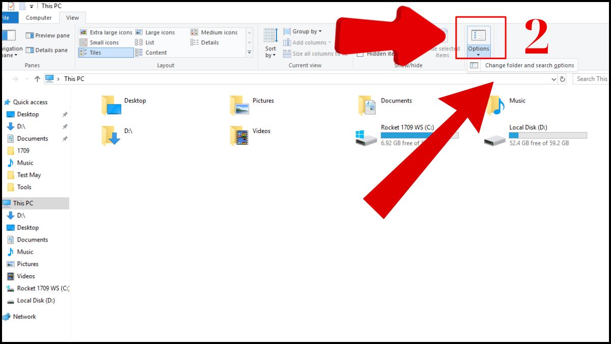 Cách mở file ẩn trong USB bằng File Explorer bước 2