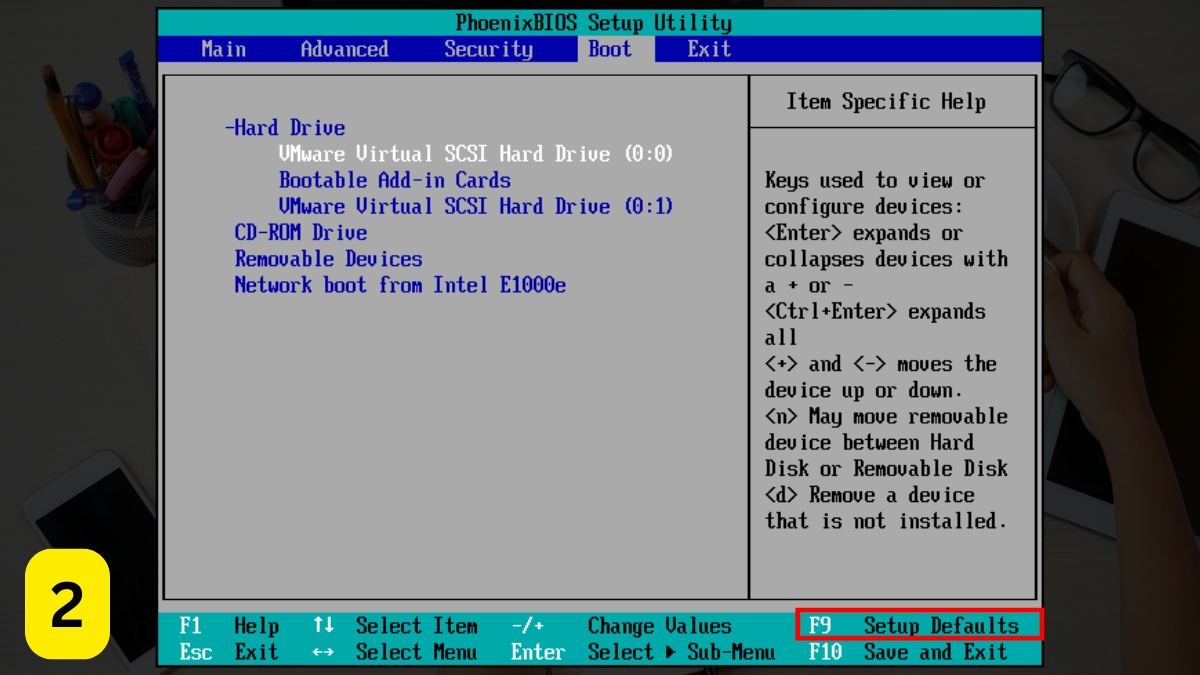 cách sửa lỗi a disk read error occurred - Đặt lại hoặc nâng cấp BIOS bước 2