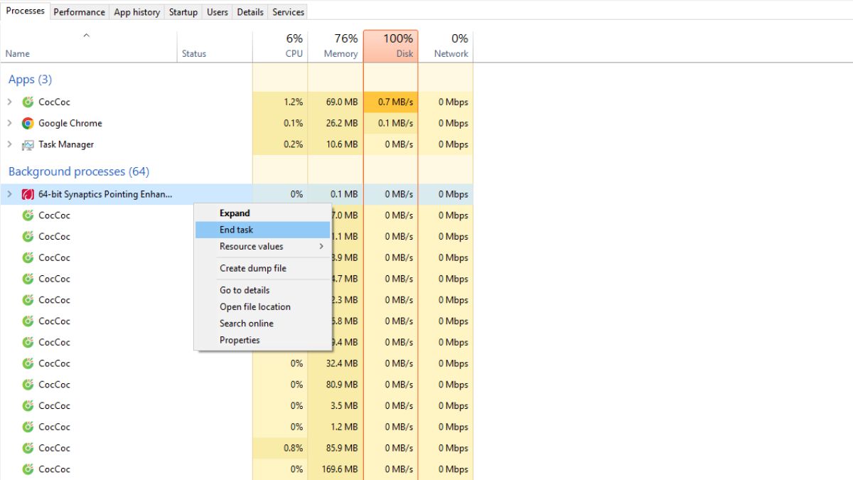 Khắc phục máy tính bị treo bằng Task Manager