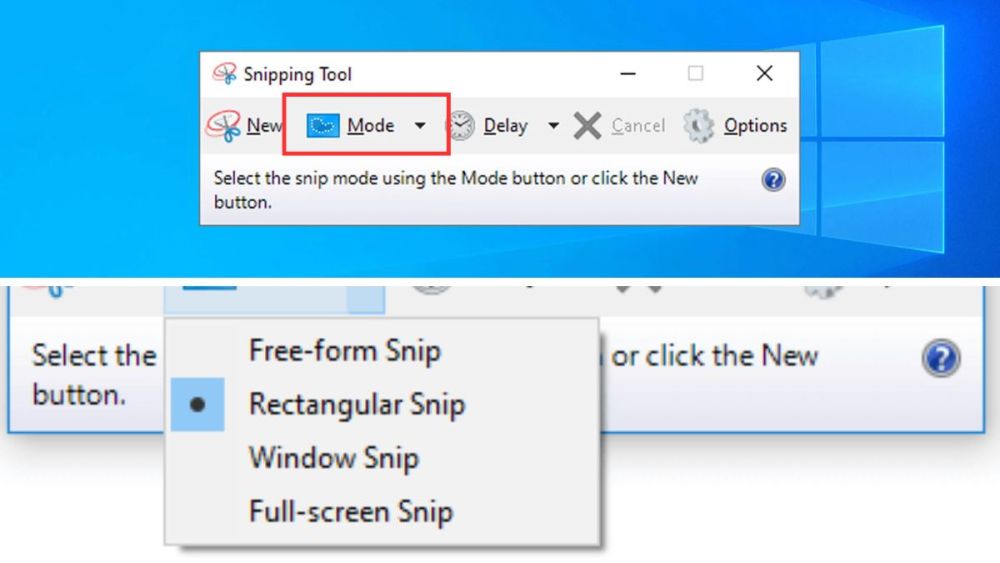 Chụp màn hình bằng phím tắt Snipping Tool