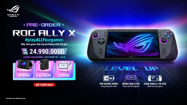 Máy chơi game cầm tay ROG Ally X lên kệ tại Việt Nam: Giá 24,99 triệu đồng kèm quà 3 triệu