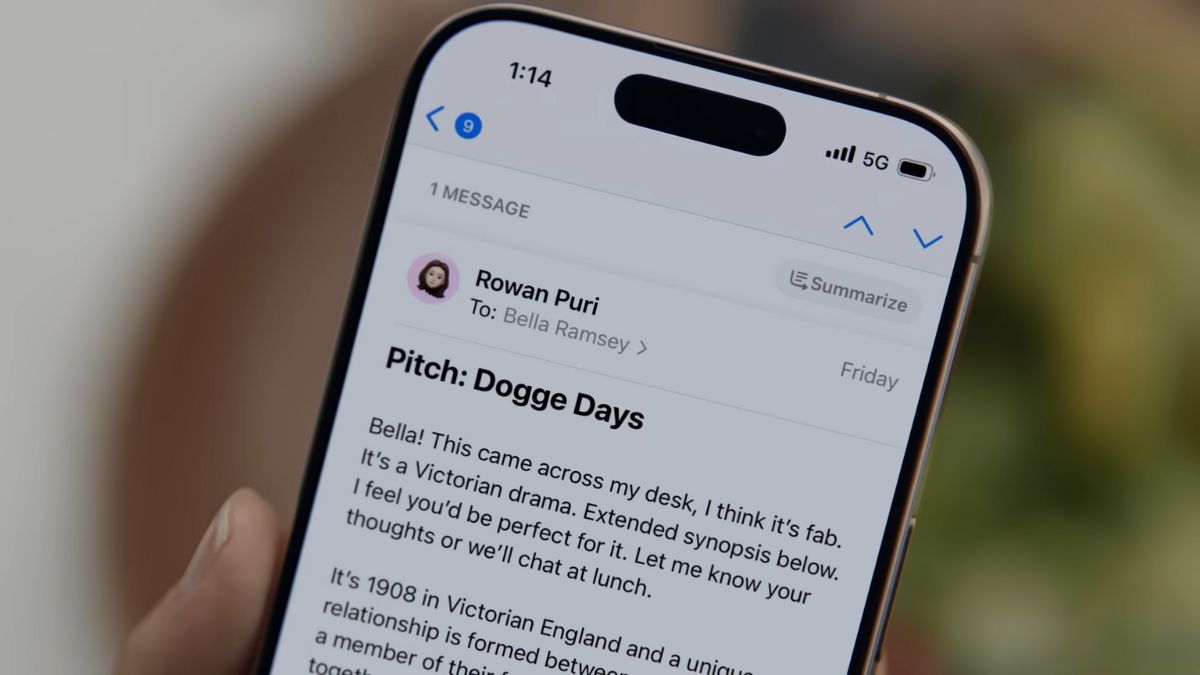 Mẹo tóm tắt email nhanh chóng với Apple Intelligence trên iOS 18.1